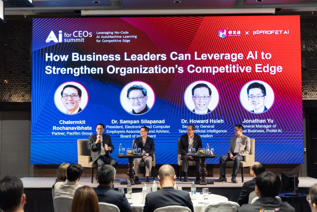 Panelists sharing on AI for CEOs Summit